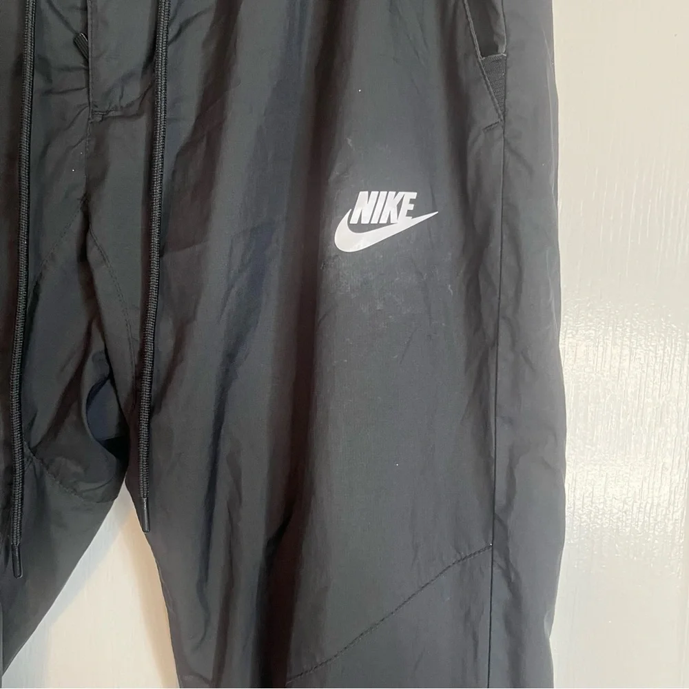 Vintage Y2K Men’s Nike Track Pants Sz S Nylon Joggers Button Closure Zip Pocket